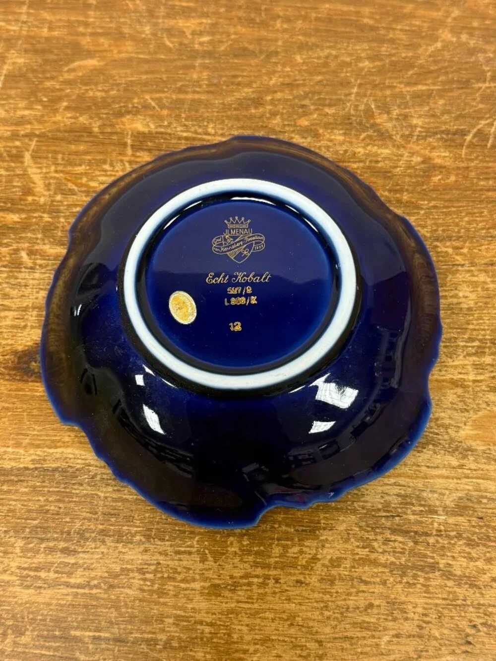 Vintage Jlmenau Graf Von Henneberg Cobalt Blue Bowl. KT217